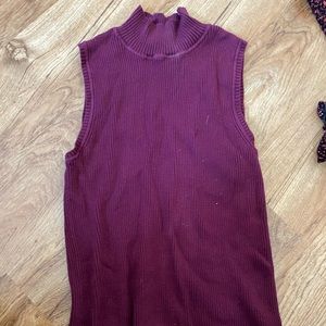 sleeveless sweater - business casual - red/wine